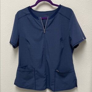 Cherokee Infinity Navy Blue Women's Large Fashion Scrub Top